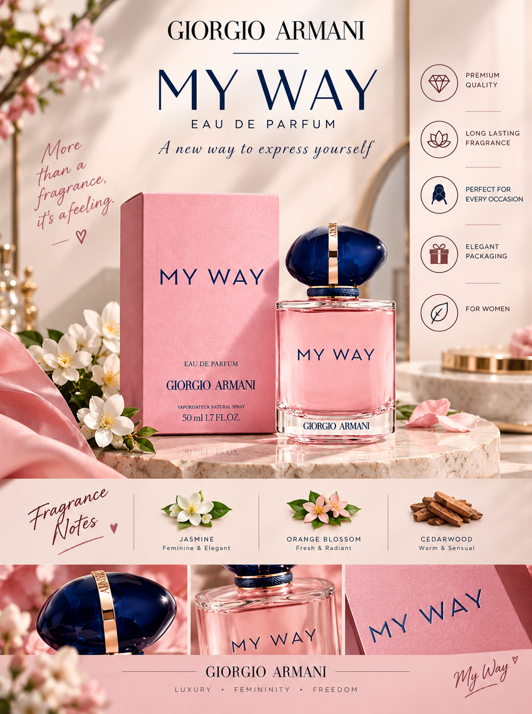 Giorgio Armani My Way Eau de Parfum for Women – Long Lasting Floral Fragrance online store