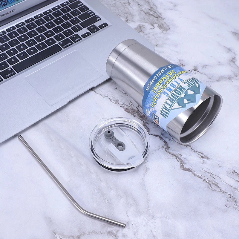 Stainless Steel Insulated Thermos Cup with Straw for Travel and Daily Use EZ Carthub