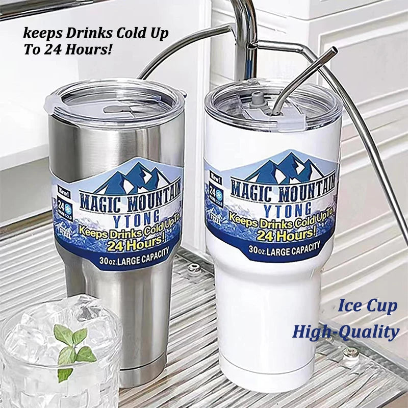 Stainless Steel Insulated Thermos Cup with Straw for Travel and Daily Use EZ Carthub