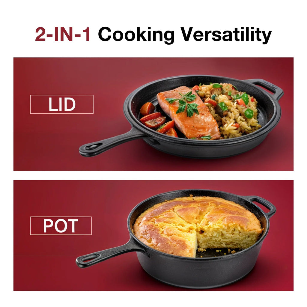 Pre-Seasoned Cast Iron Dutch Oven and Skillet Combo for Versatile Cooking EZ Carthub