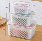 Fruit Storage Container with Strainer Bowl for Fresh Produce and Salad Washing EZ Carthub