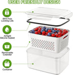 Fruit Storage Container with Strainer Bowl for Fresh Produce and Salad Washing EZ Carthub