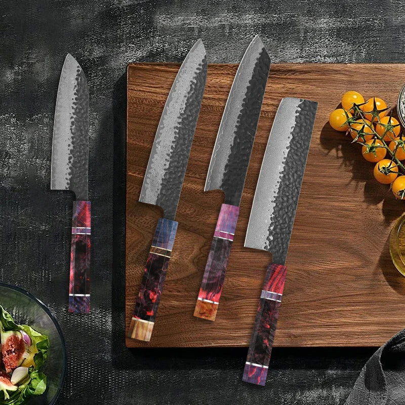 67 Layer Damascus Steel Kitchen Knife Set for Professional Cooking and Food Preparation EZ Carthub