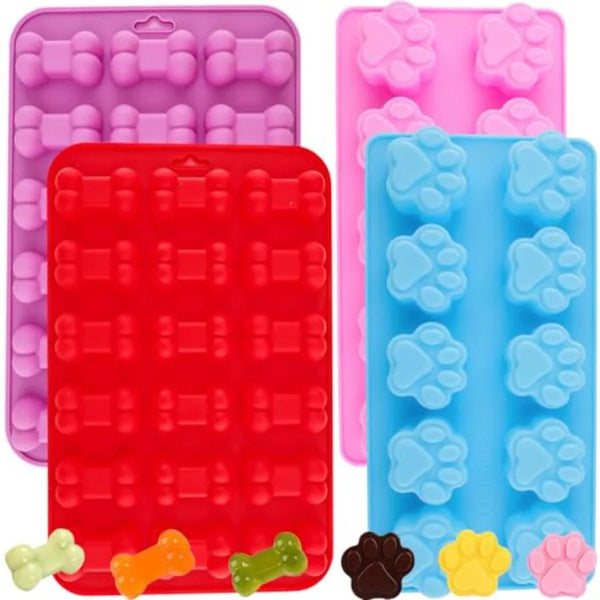 Dog Paw and Bone Silicone Mold for Treats Chocolate and Baking EZ Carthub