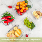 8 Piece Glass Food Storage Container Set for Meal Prep and Kitchen Organization EZ Carthub