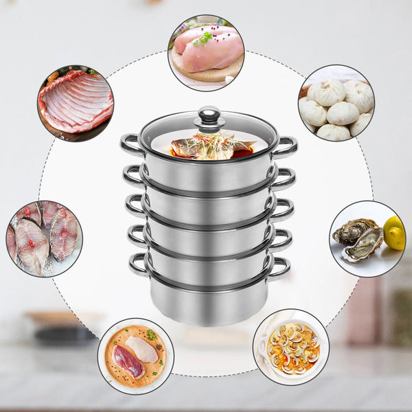 5 Tier Stainless Steel Steamer Pot for Healthy and Efficient Cooking EZ Carthub
