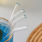 Heat Resistant Reusable Glass Straw Set with Cleaning Brush for Drinks EZ Carthub