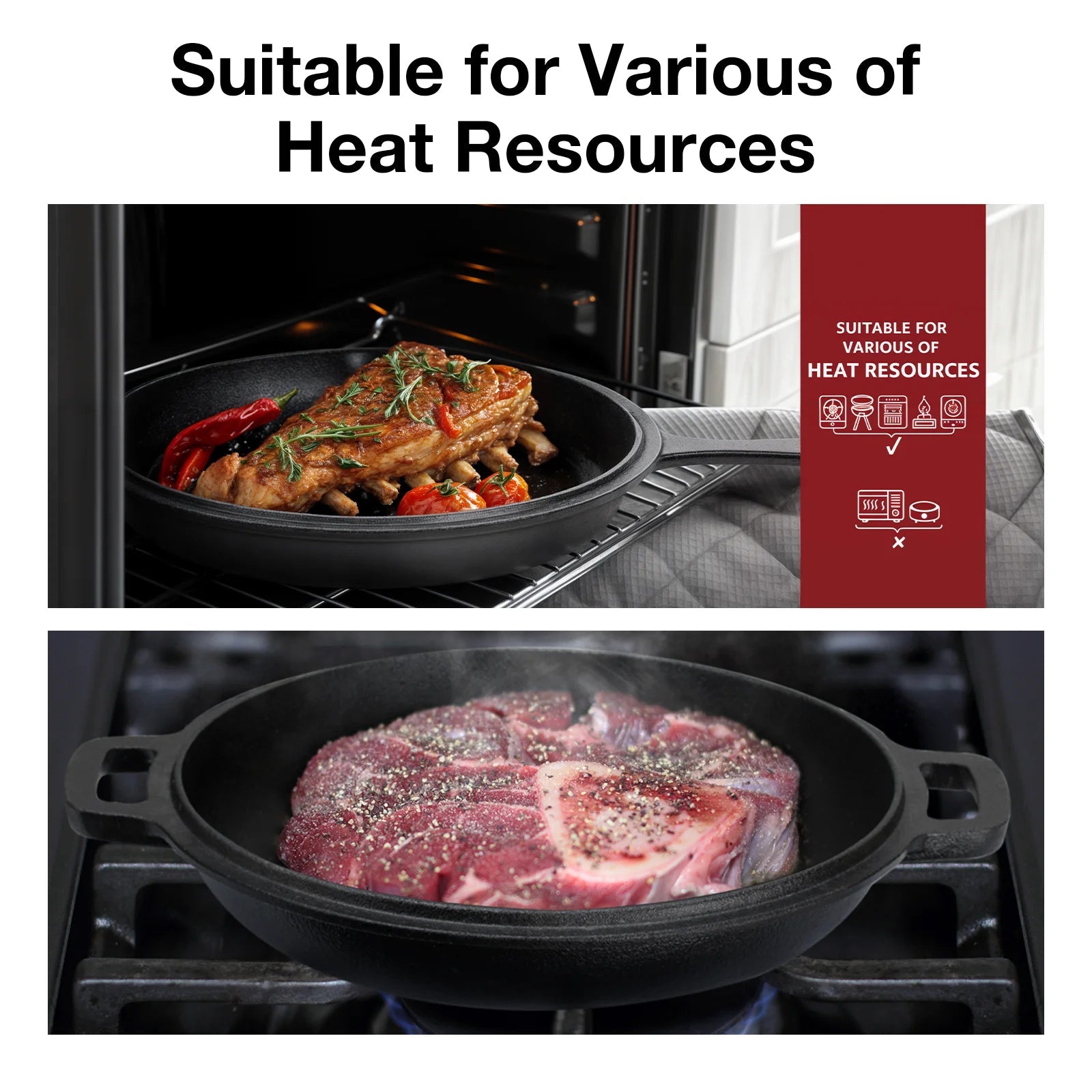 Pre-Seasoned Cast Iron Dutch Oven and Skillet Combo for Versatile Cooking EZ Carthub