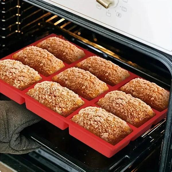9 Cavity Silicone Mini Loaf Pan for Baking and Easy Cleanup EZ Carthub