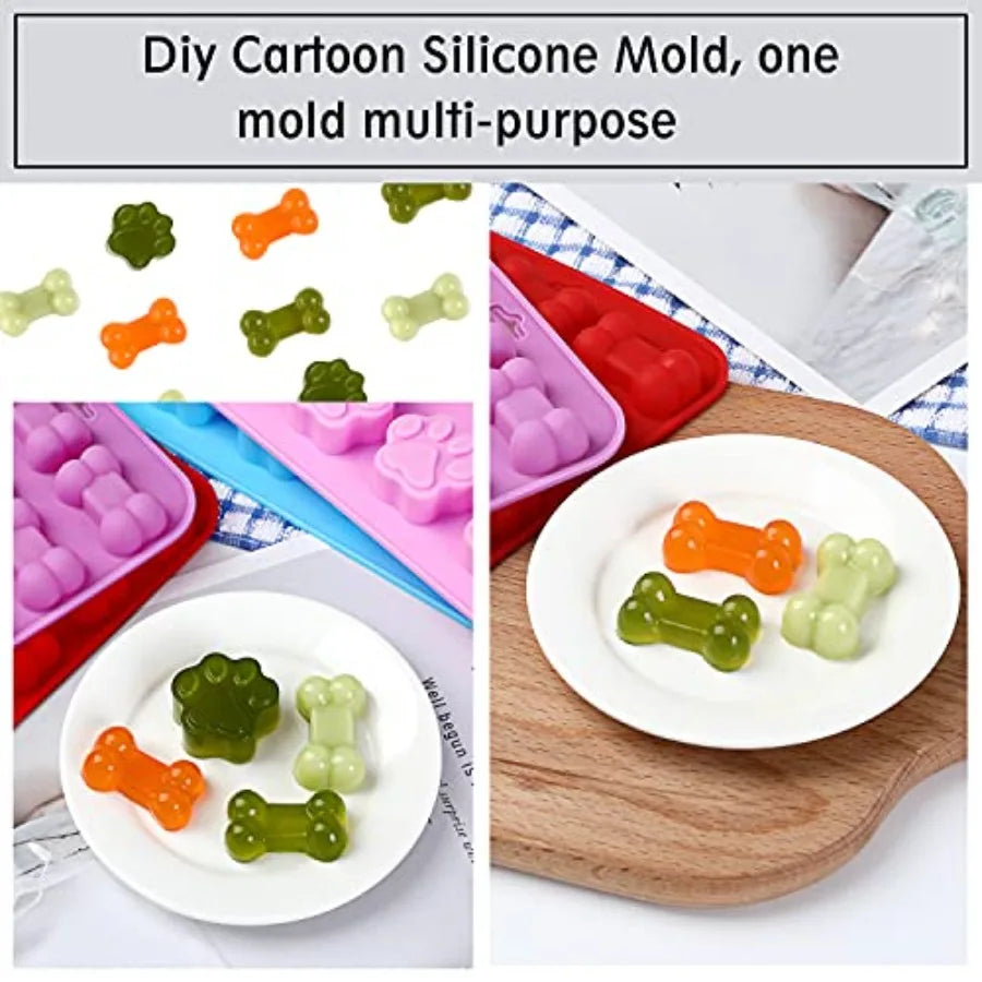 Dog Paw and Bone Silicone Mold for Treats Chocolate and Baking EZ Carthub