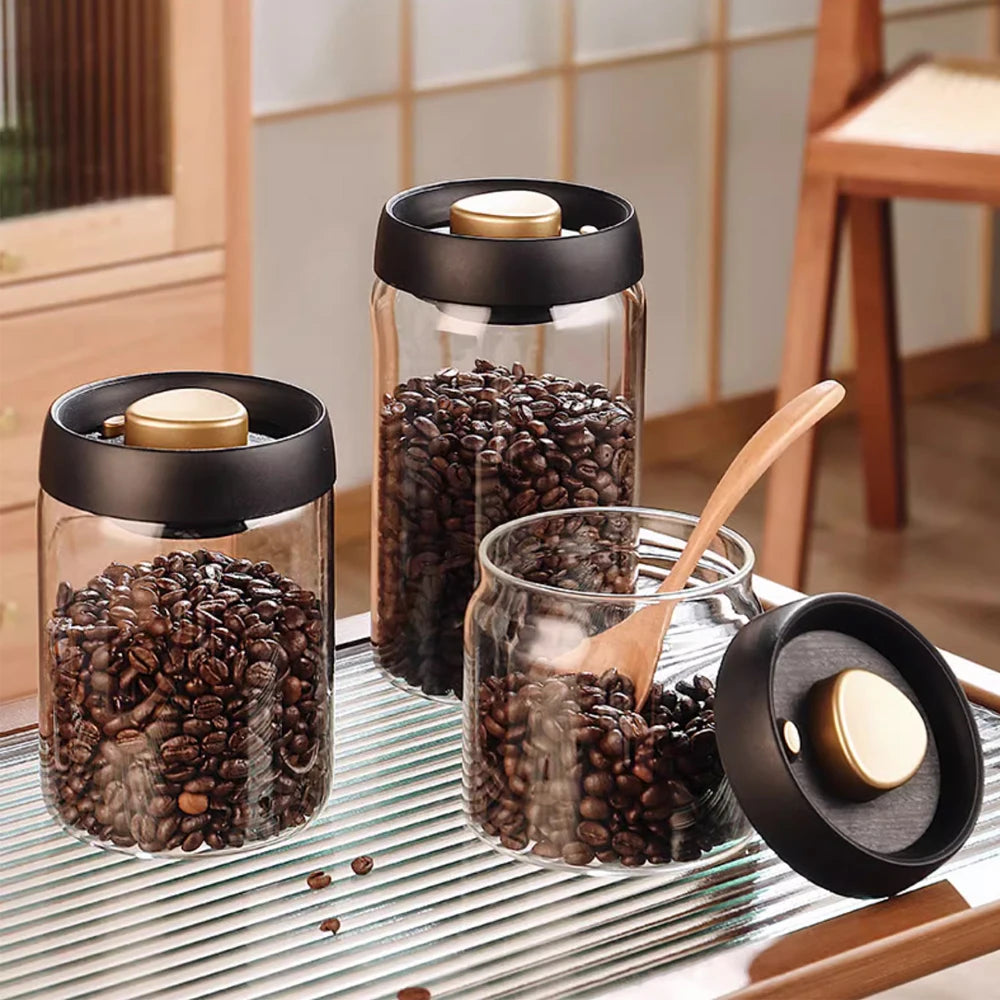 Vacuum Sealed Glass Storage Jar for Coffee Beans Tea and Dry Foods EZ Carthub