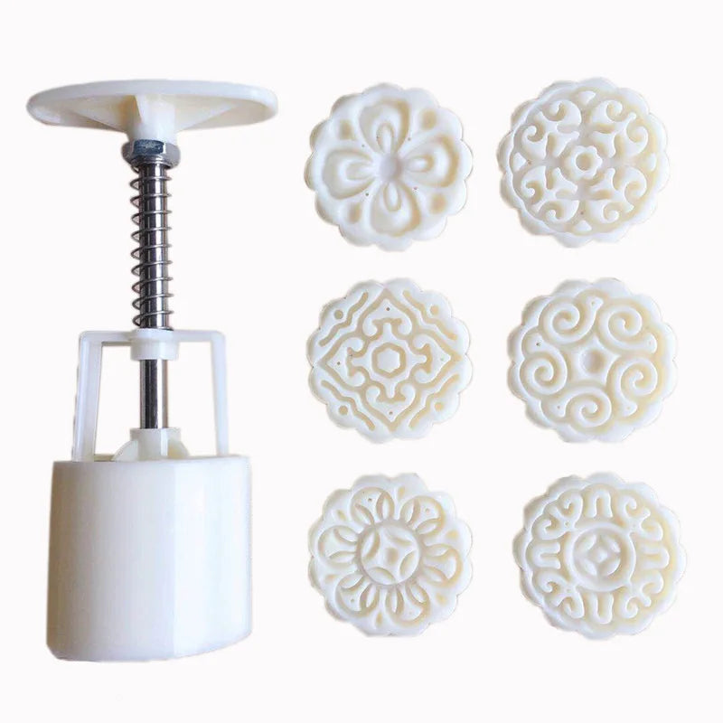 6 Piece Flower Shaped Mooncake Mold Set for Baking and Fondant Decorating EZ Carthub