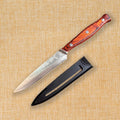 67 Layer Damascus Steel Steak Knife with Wood Handle and Protective Sheath EZ Carthub