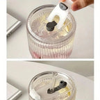 600ml Striped Glass Cup with Lid and Straw for Juice Coffee and Water EZ Carthub