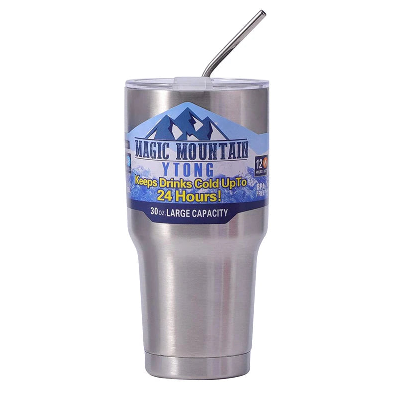 Stainless Steel Insulated Thermos Cup with Straw for Travel and Daily Use EZ Carthub