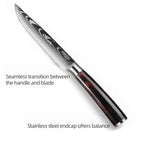 Damascus Pattern Steak Knife Set with Wooden Handles for Precise Dining and Cutting EZ Carthub