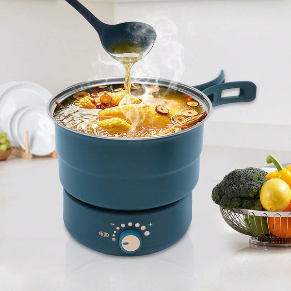 Portable Electric Hot Pot with Foldable Handles for Quick and Easy Cooking EZ Carthub