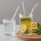 Heat Resistant Reusable Glass Straw Set with Cleaning Brush for Drinks EZ Carthub