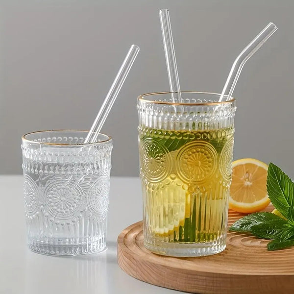 Heat Resistant Reusable Glass Straw Set with Cleaning Brush for Drinks EZ Carthub