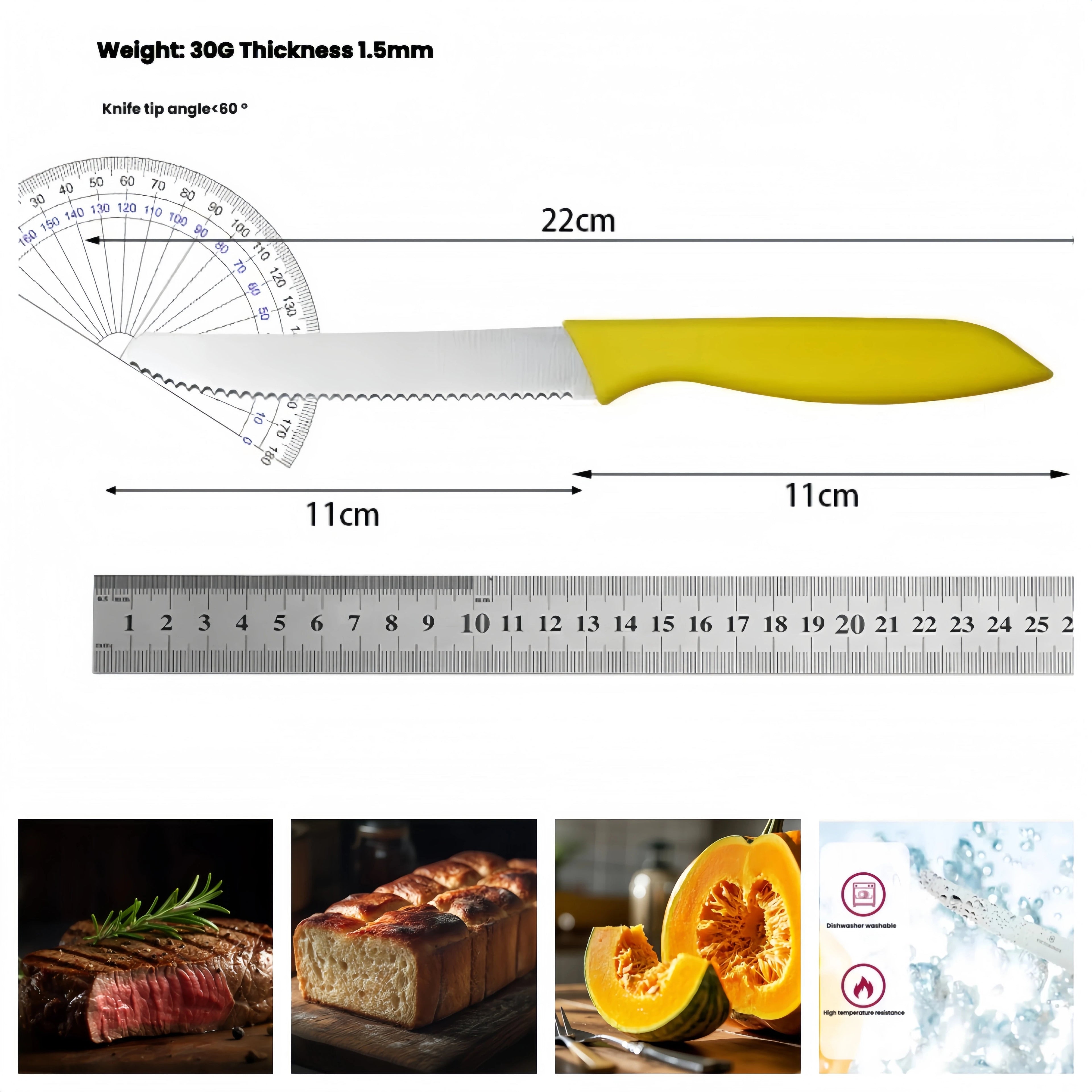 Stainless Steel Serrated Steak Knife for Effortless Cutting and Everyday Use EZ Carthub