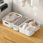 5 Piece Stackable Plastic Storage Box Set for Kitchen Bathroom and Home Organization EZ Carthub