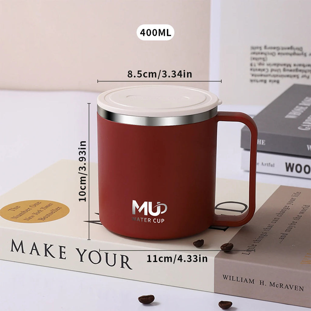400ml Insulated Stainless Steel Coffee Mug with Lid for Hot and Cold Drinks EZ Carthub