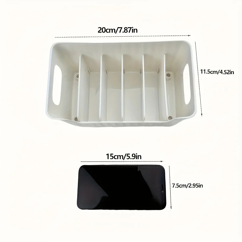 Clear Plastic Seasoning Storage Box with Adjustable Divider for Kitchen Organization EZ Carthub