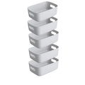 5 Piece Stackable Plastic Storage Box Set for Kitchen Bathroom and Home Organization EZ Carthub