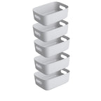 5 Piece Stackable Plastic Storage Box Set for Kitchen Bathroom and Home Organization EZ Carthub