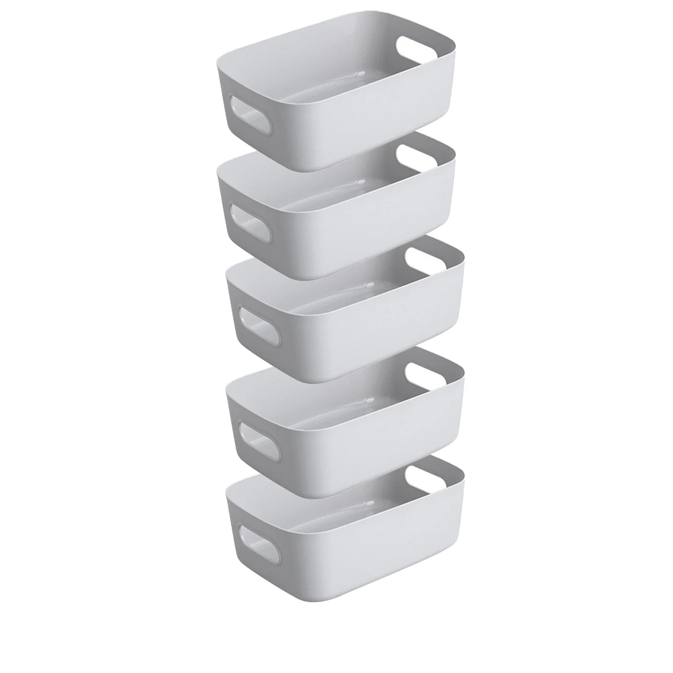 5 Piece Stackable Plastic Storage Box Set for Kitchen Bathroom and Home Organization EZ Carthub