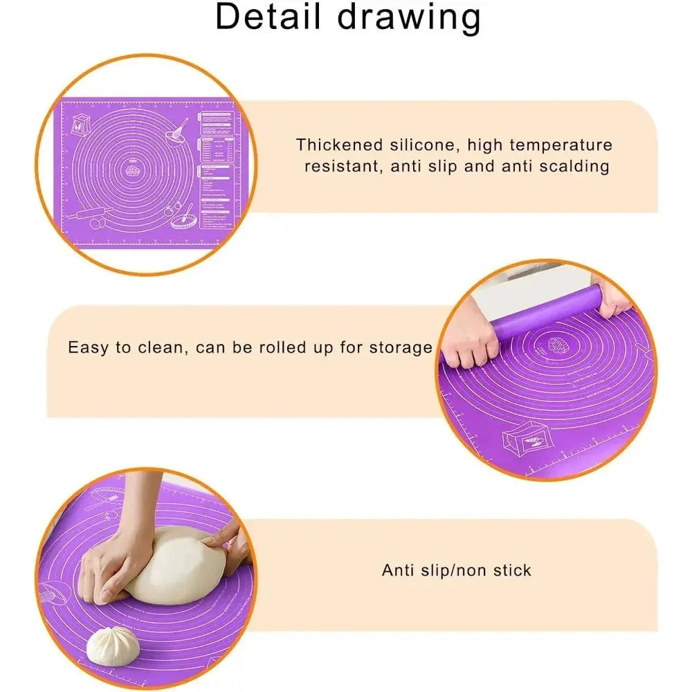 Food Grade Nonstick Baking Mat for Easy Kneading and Dough Preparation EZ Carthub