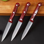 Stainless Steel Paring Knife with Wood Grain Handle for Everyday Food Preparation EZ Carthub