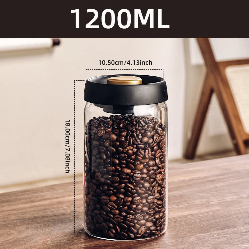 Vacuum Sealed Glass Storage Jar for Coffee Beans Tea and Dry Foods EZ Carthub