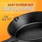 3 Piece Cast Iron Skillet Set for Oven Grill and Campfire Cooking EZ Carthub