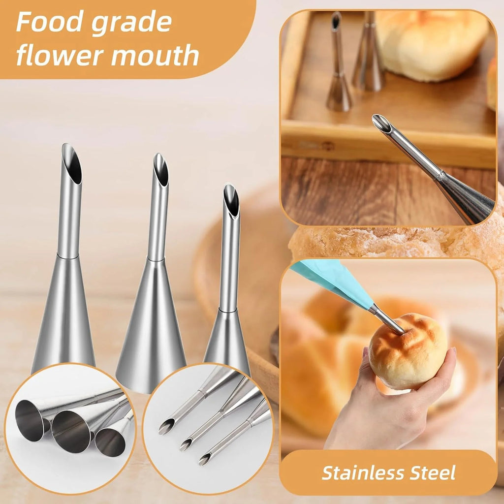 4 Piece Stainless Steel Piping Nozzle Set for Cake and Cupcake Decorating EZ Carthub