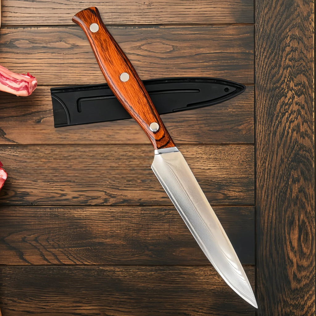 67 Layer Damascus Steel Utility Knife for Precision Cutting and Food Preparation EZ Carthub