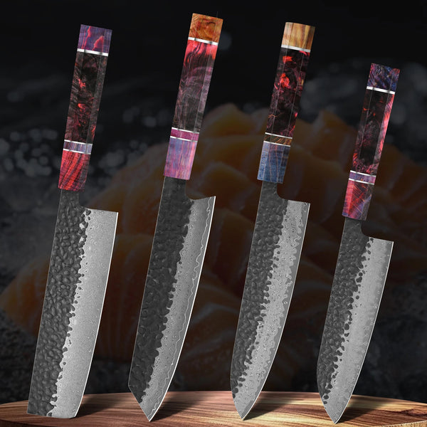 67 Layer Damascus Steel Kitchen Knife Set for Professional Cooking and Food Preparation EZ Carthub