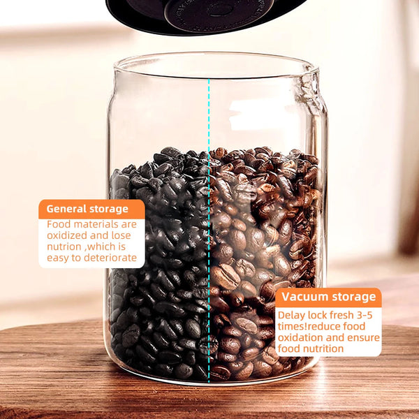 Vacuum Sealed Glass Storage Jar for Coffee Beans Tea and Dry Foods EZ Carthub