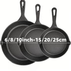 3 Piece Pre-Seasoned Cast Iron Skillet Set for Cooking and Grilling EZ Carthub