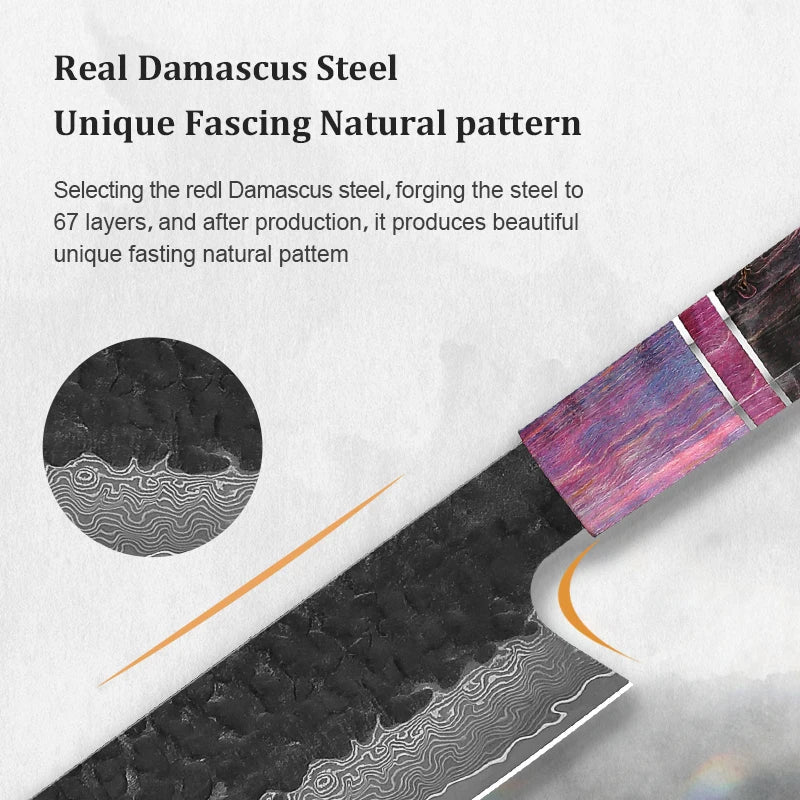 67 Layer Damascus Steel Kitchen Knife Set for Professional Cooking and Food Preparation EZ Carthub