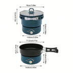 Portable Electric Hot Pot with Foldable Handles for Quick and Easy Cooking EZ Carthub