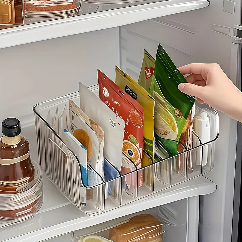 Clear Plastic Seasoning Storage Box with Adjustable Divider for Kitchen Organization EZ Carthub