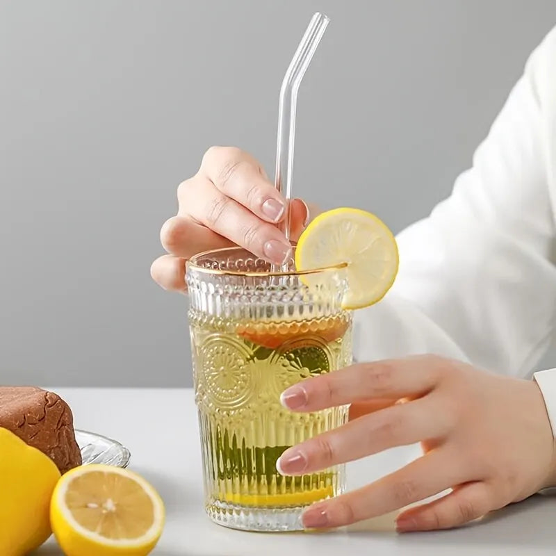 Heat Resistant Reusable Glass Straw Set with Cleaning Brush for Drinks EZ Carthub
