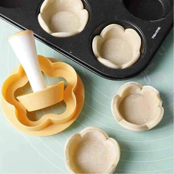 Pastry Dough Tamper and Flower Cutter Set for Baking and Dessert Making EZ Carthub