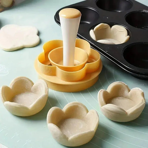 Dough Tamper and Flower Cutter Set for Baking and Pastry Making EZ Carthub