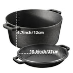3 Piece Pre-Seasoned Cast Iron Skillet Set for Cooking and Grilling EZ Carthub