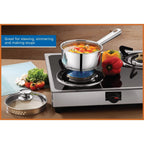 Stainless Steel Saucepan with Straining Lid for Efficient Everyday Cooking EZ Carthub