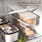 Auto Rolling Egg Organizer for Space Saving Refrigerator Storage EZ Carthub