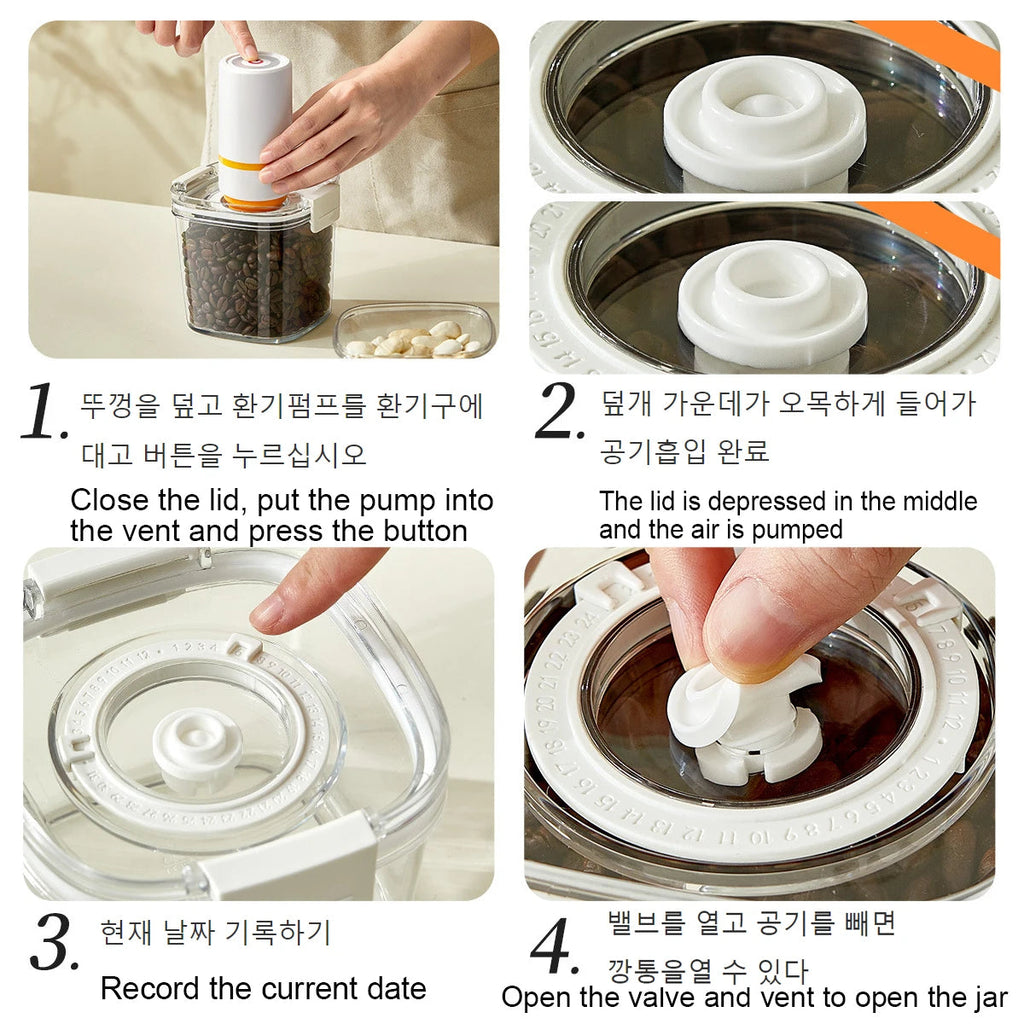 Vacuum Sealed Storage Container for Coffee Beans Tea and Dry Foods EZ Carthub