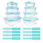 8 Piece Glass Food Storage Container Set for Meal Prep and Kitchen Organization EZ Carthub